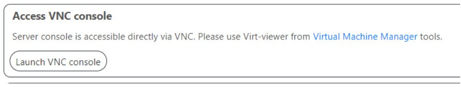 Access VNC console